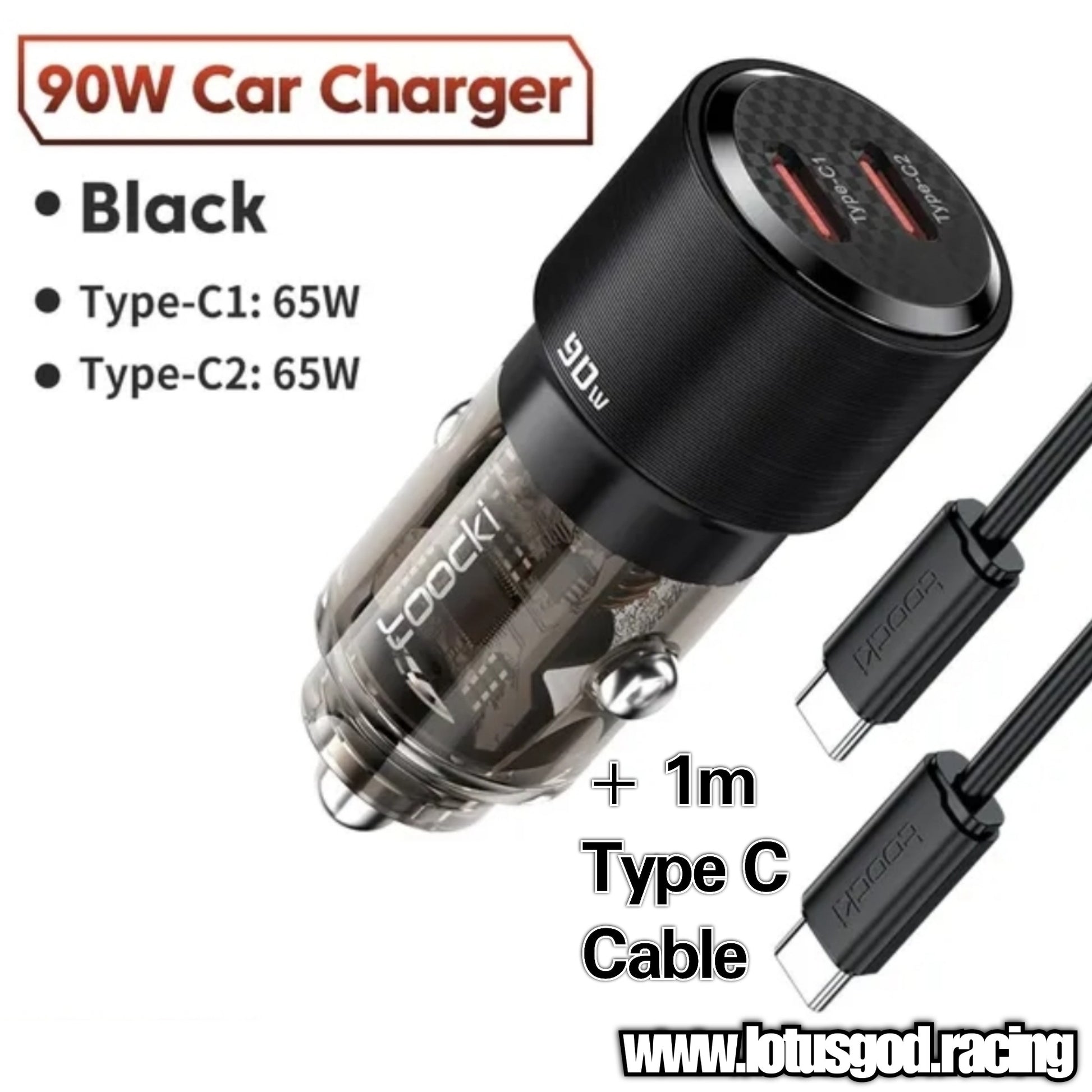 90W 2 X Type C Fast Charging Cigarette Lighter Socket Charger For Andr –  Lotus God Car Accessories
