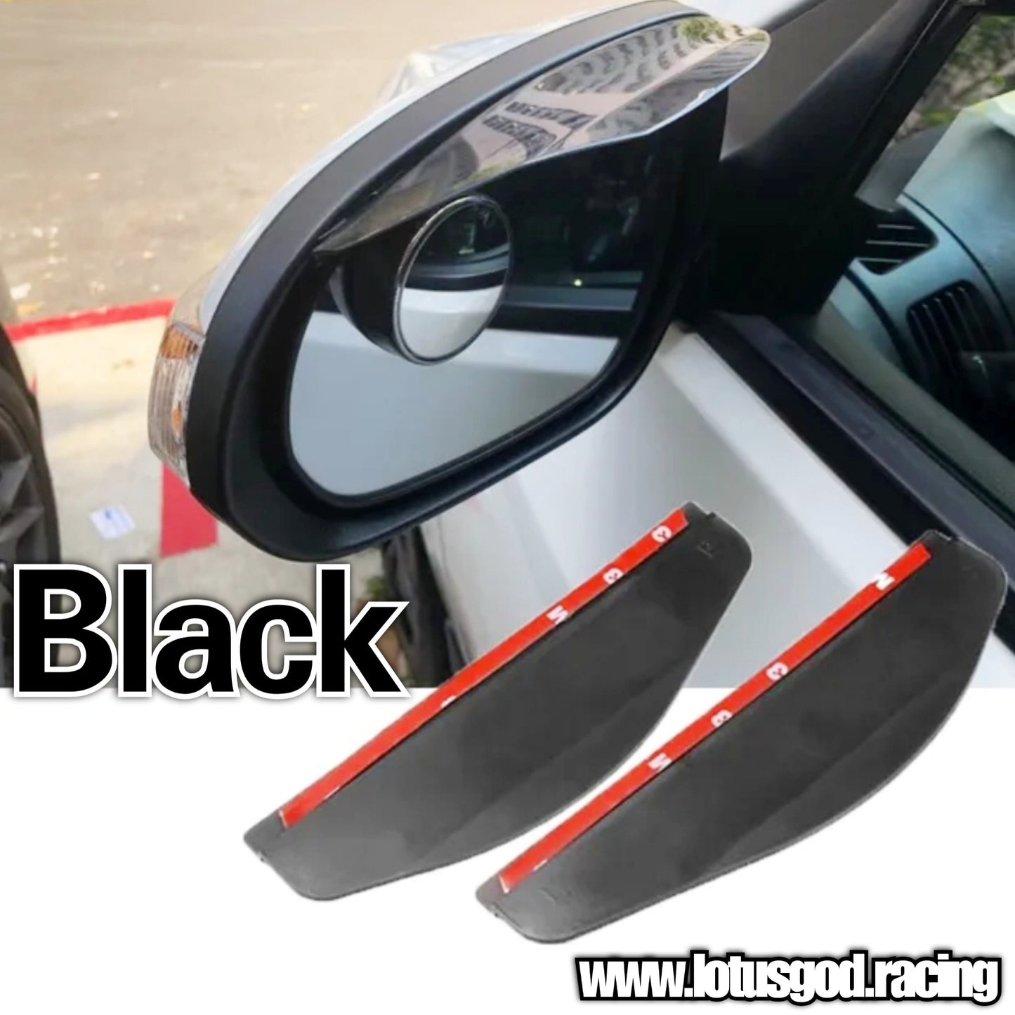 Universal Smoke Black | Carbon Fiber Print Sun Visor Side Mirror Waterproof Rain Eyebrow Rear View Rain Shield Flexible Protector For Car