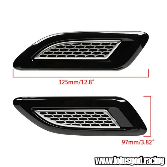 Universal Racing Look Front Bonnet Side Rear Fender Bumper High Air Flow Intake Shark Fin Panel Grill Vent