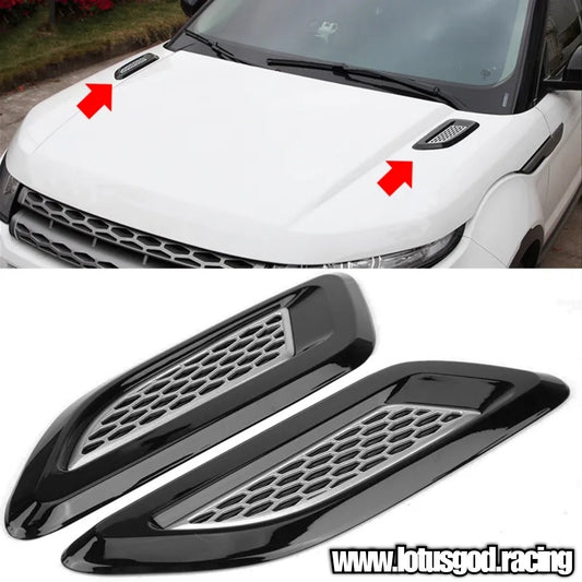 Universal Racing Look Front Bonnet Side Rear Fender Bumper High Air Flow Intake Shark Fin Panel Grill Vent