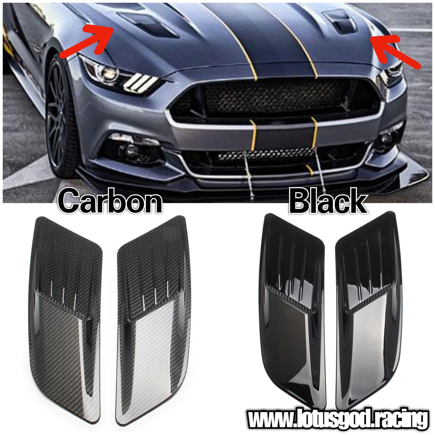 Universal Racing Look Front Bonnet Side Rear Fender Bumper High Air Flow Intake Shark Fin Panel Grill Vent