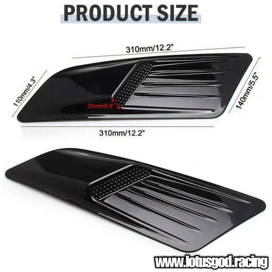 Universal Racing Look Front Bonnet Side Rear Fender Bumper High Air Flow Intake Shark Fin Panel Grill Vent