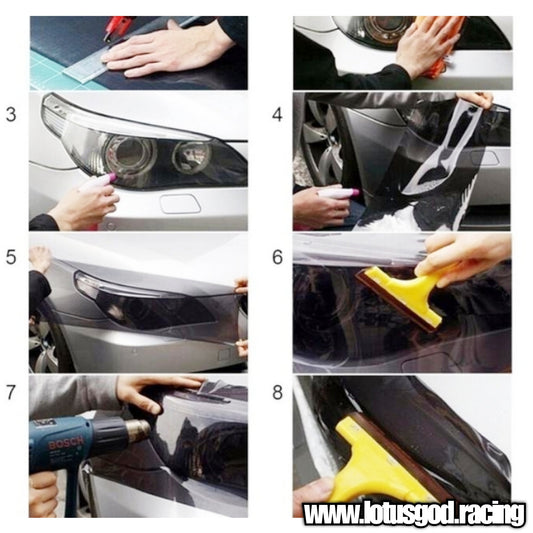 Pvc Dark | Light Smoke Black Car Tint Headlight Taillight Signal Lights Vinyl Sheet Sticker Flim 38cm X 200cm