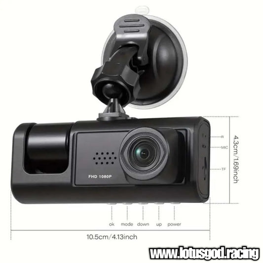 2 Front Dash Cam Dual Lens Adjustable Inside Camera + 1 Rear Cam 32gb Sd Card 2 Inch Screen G-sensor HD Night Vision Wide Angle Car DVR Driving Recorder (3 Cameras)