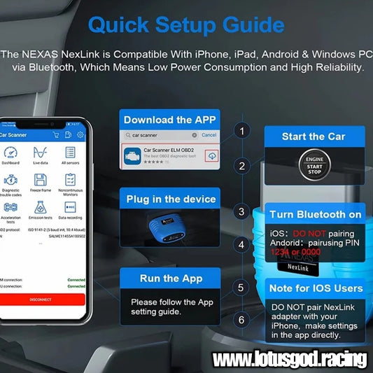 Universal OBD NexLink Car BMW Motorcycle Diagnostic Tool Bluetooth 5.0 OBD2 EOBD Scanner for iOS Android Windows Fault Code Reader Check Engine