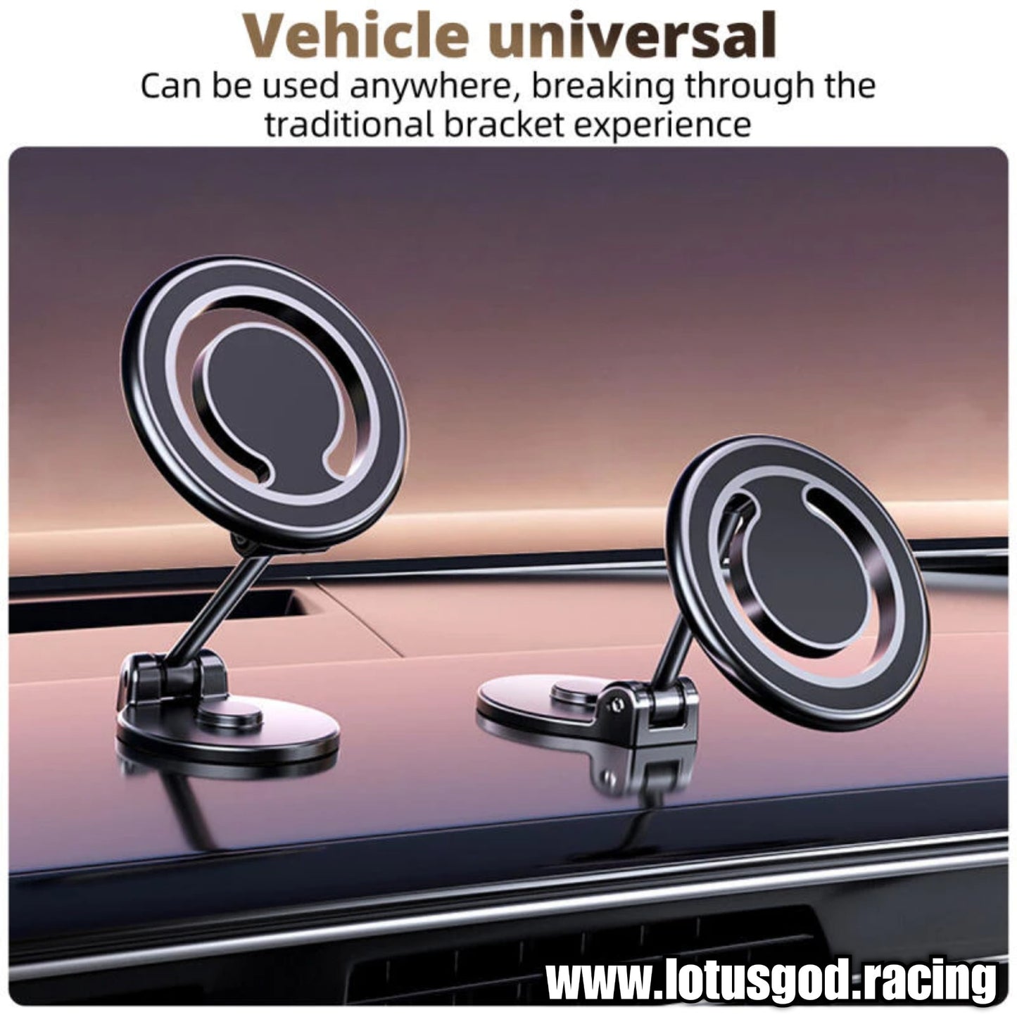 Universal 360 Degree Foldable Magnetic Car Phone Holder for MagSafe Dashboard Magnet Car Mount for iPhone Android Handphone Etc