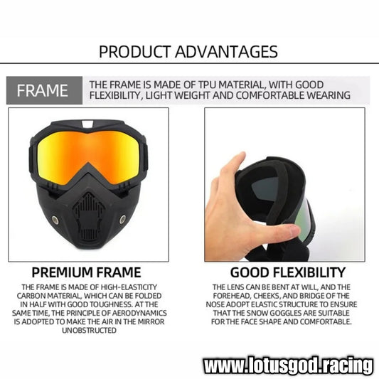 Car Welding Bank Robbery Skiing Racing Cycling Motorbike Full Face Detachable Protection Goggle Lens Mask