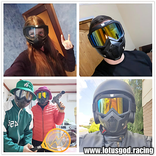 Car Welding Bank Robbery Skiing Racing Cycling Motorbike Full Face Detachable Protection Goggle Lens Mask