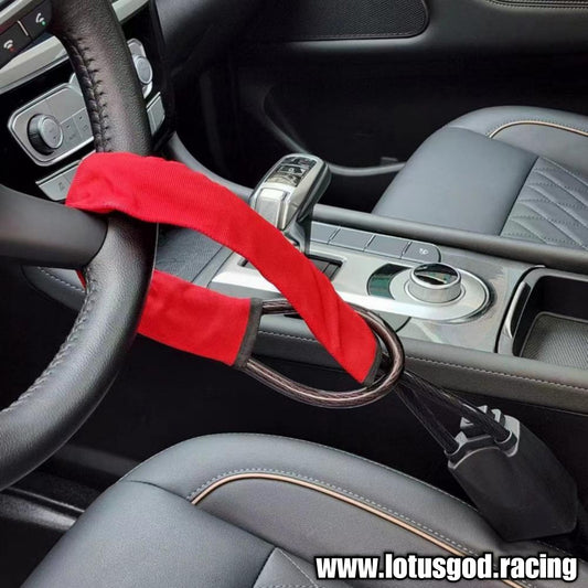 Universal Red Steering Wheel Seat Belt Lock Ultimate Theft Prevention For Your Expensive Vehicle