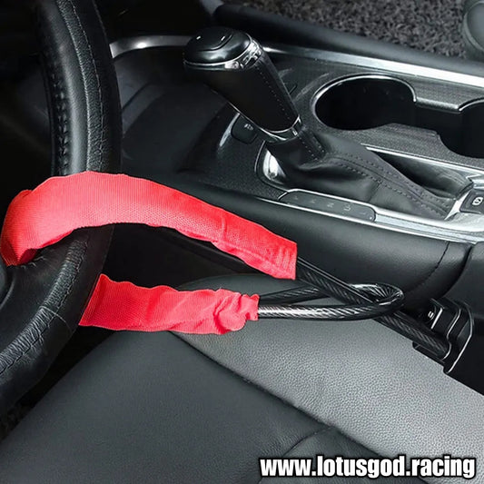 Universal Red Steering Wheel Seat Belt Lock Ultimate Theft Prevention For Your Expensive Vehicle