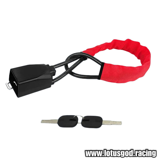 Universal Red Steering Wheel Seat Belt Lock Ultimate Theft Prevention For Your Expensive Vehicle