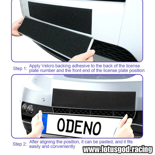 Stealth Frameless Velcro Polyester + Adhesive Backing Singapore Euro Number Plate Holder For Car Lorry Van Pick Up Etc (4 Pieces)