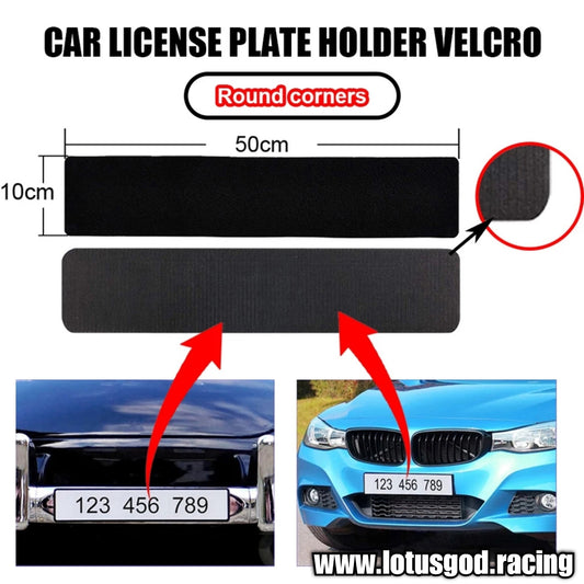 Stealth Frameless Velcro Polyester + Adhesive Backing Singapore Euro Number Plate Holder For Car Lorry Van Pick Up Etc (4 Pieces)