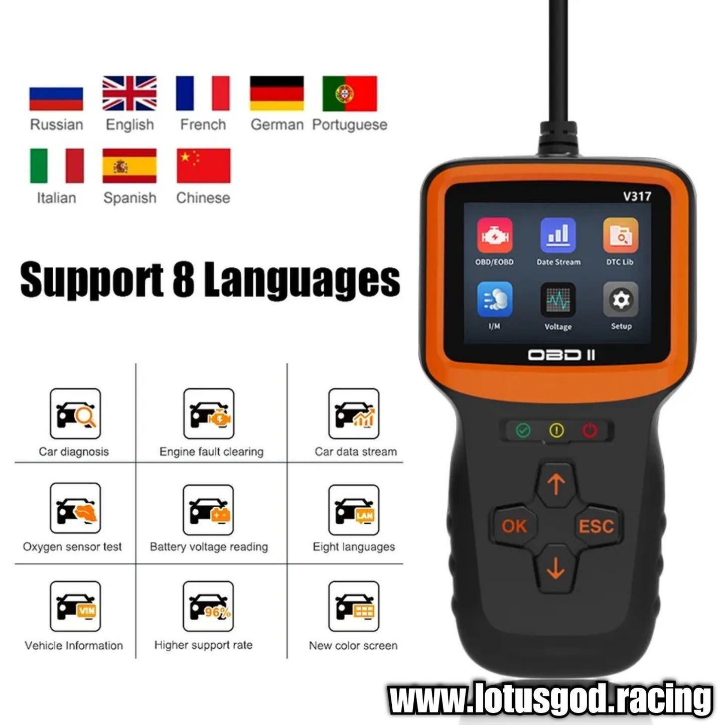 Universal Obd2 Check & Clear Fault Codes Diagnostic Engine Problem Detector OBD 2 16 Pins OBD II EOBD Real-time Oxygen Sensor Tool Etc