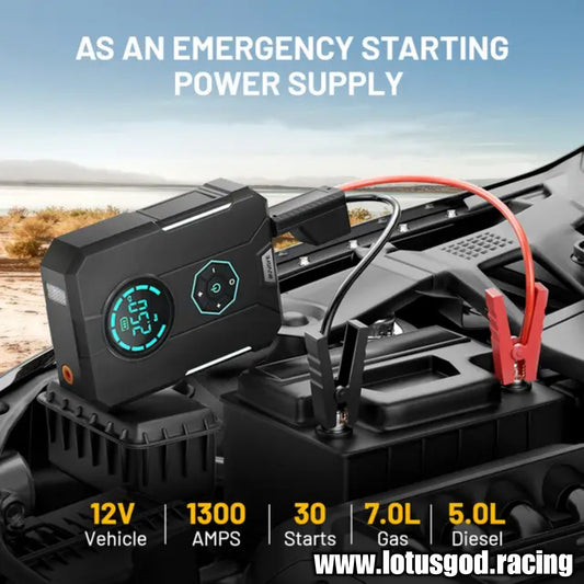 12400mah 4 In 1 Portable 12 Volts Car Jump Start + Air Pump Compressor Tyre Inflator + Power Bank + Led Light 12V Car Battery Starter