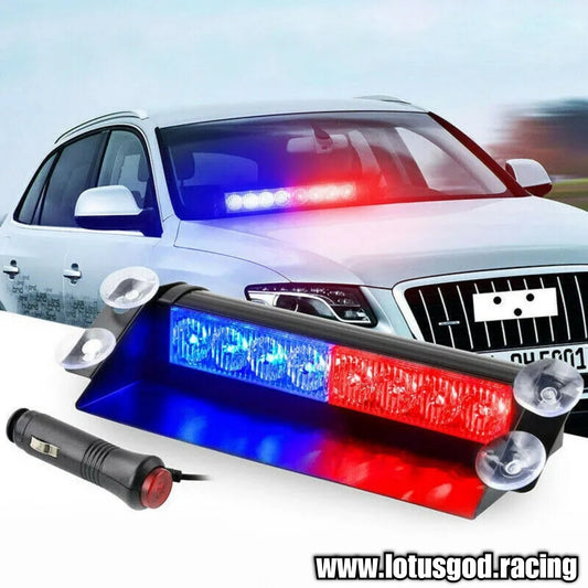 12 Volts 8 LED Blue Red Police Flashing Emergency Bright Strobe For 12V Car Lorry Van Pick Up Truck Flashing Warning Light On Windscreen