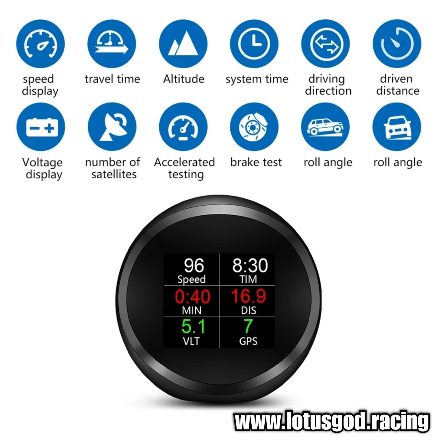 Universal USB Powered Plug & Play Hud Gps Vsd Mileage Overspeed Auto Alarm Head Up Display Compass Projector Smart Digital Speed Meter Gauge For All Vehicle