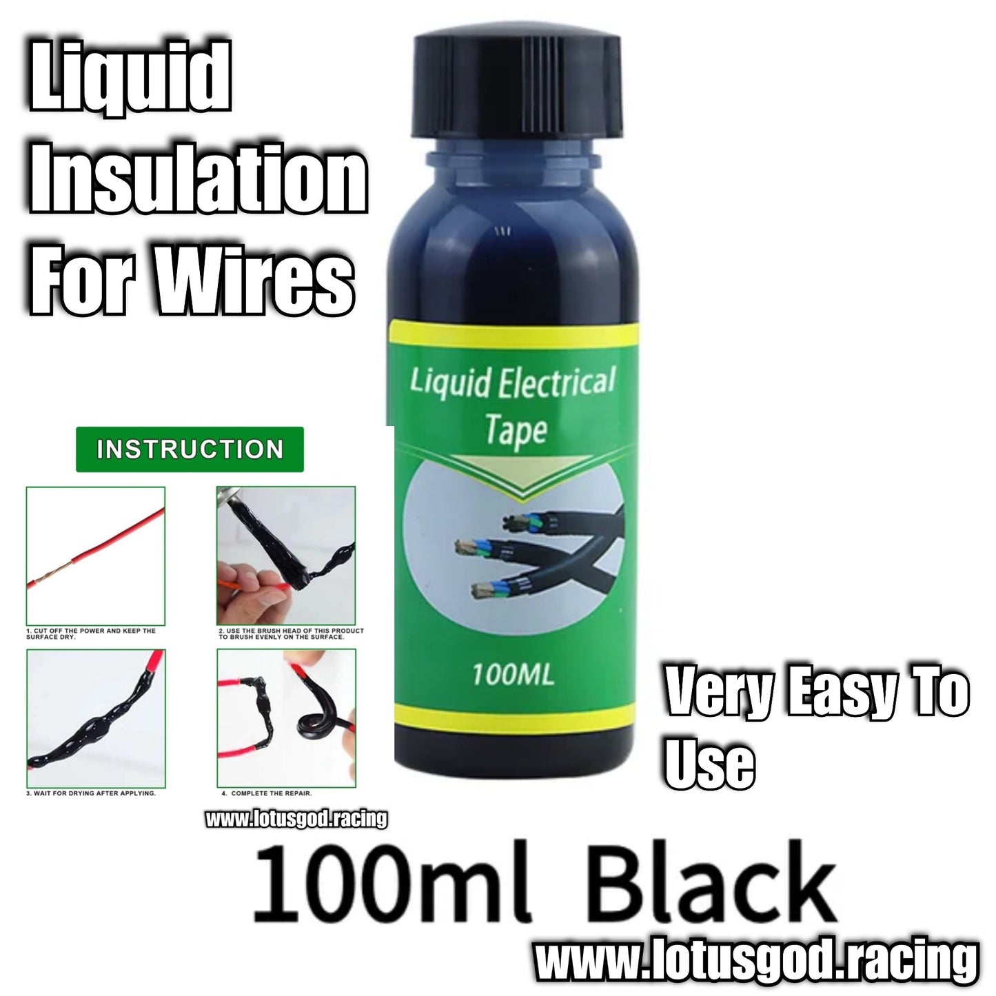 Black Rubber Liquid Electrical Insulating Electric Wire Cable Short Circuit Board Coat Fix Glue Insulation Paste For Car House Repair 100ml