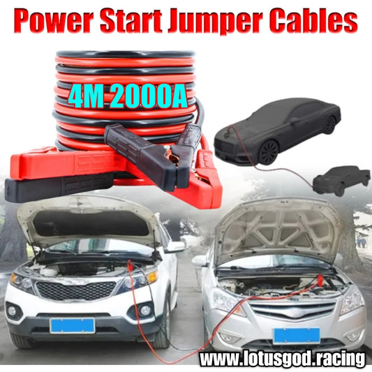 12 | 24 Volts Super Power Jump Start Jumper 2000A Amps Thick Cables For Car Lorry Van Pick Up Truck 12V 24V Emergency Flat Battery Power Automotive Heavy Duty Booster Kits