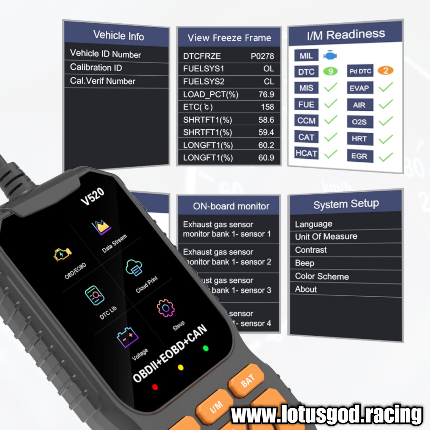 OBD2 EOBD Can 16 Pin Advance DTC Version OBD 2 Engine Check Light 02 Sensor Interface Scanner Plug And Play To Clear & Read Codes Tester OBDII Dignostic Tool For Cars Etc