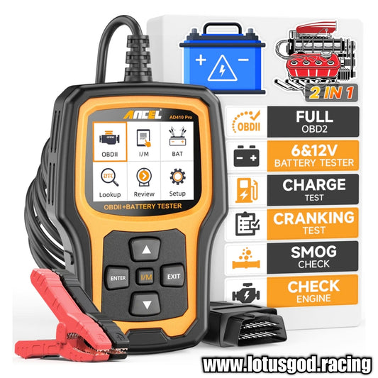 2 in 1 AD410 PRO OBD2 Scanner + 12 Volts Battery Tester & Obd Check Clear Engine Light Code Reader Car Diagnostic Tools