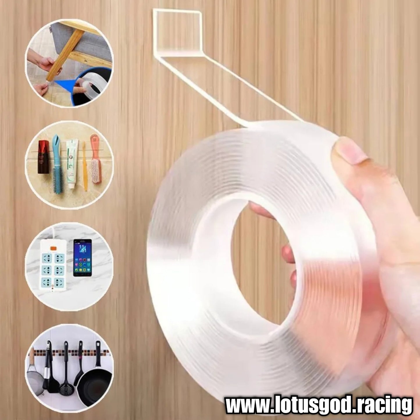 Clear Heavy Duty 30mm Width X 3 Meters Upgraded Adhesion Nano Mounting Tape Removable Strong Sticky Strip Double Sided Tape