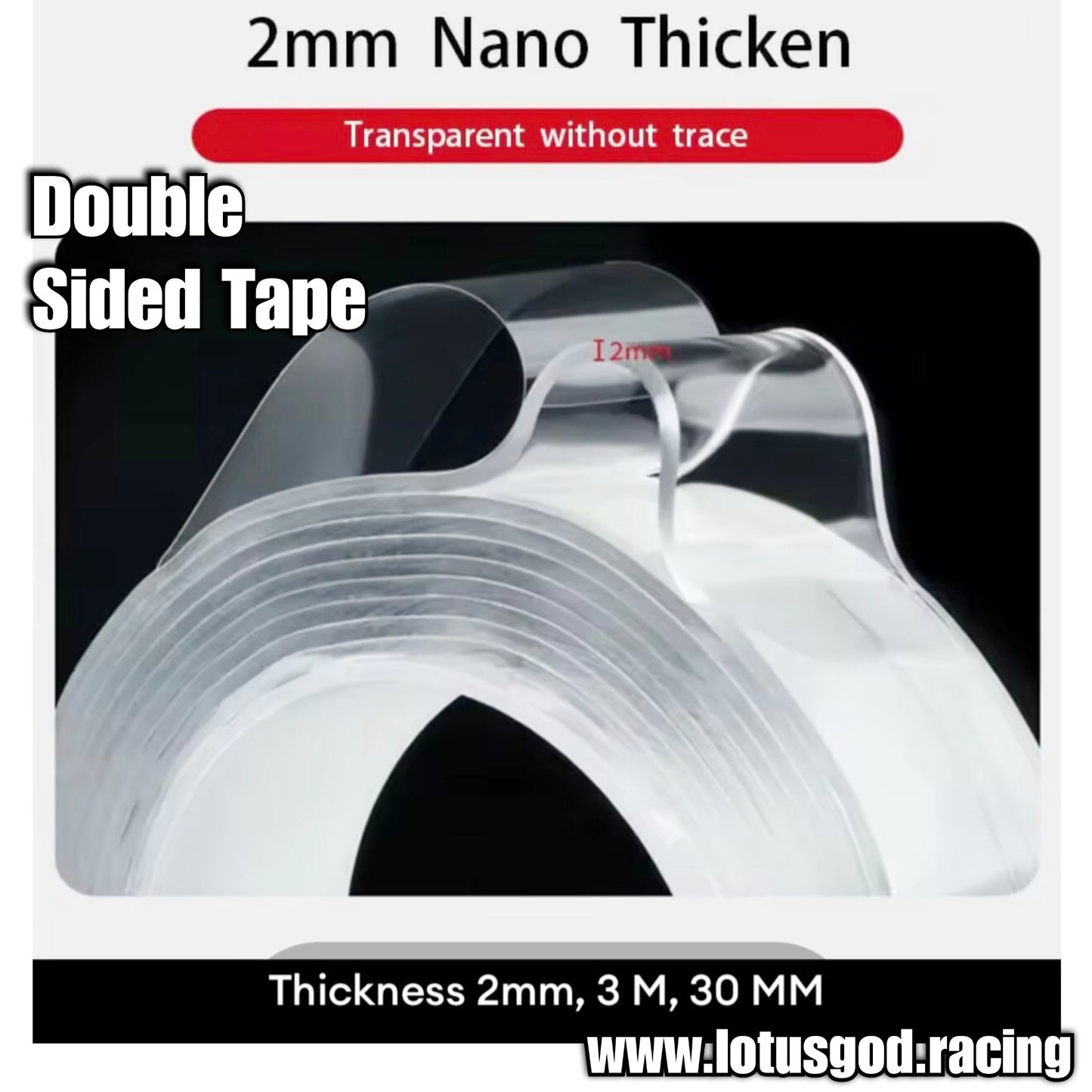 Clear Heavy Duty 30mm Width X 3 Meters Upgraded Adhesion Nano Mounting Tape Removable Strong Sticky Strip Double Sided Tape