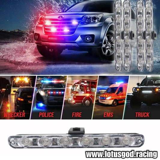 12 Volts Strong Powerful Strobe Red | Blue Red Police Led 24 LED Lights + Wireless Controller