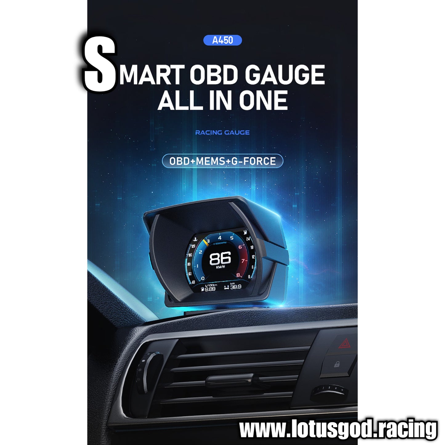 Obd2 | Usb Gps Digital Hud Vsd Car Head Up Display On Board Computer Clock Slope Speedometer OBD Diagnostic Tools Instrument Cluster Racing Speed Meter