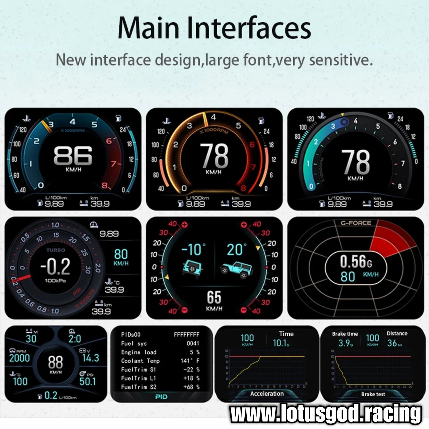 Obd2 | Usb Gps Digital Hud Vsd Car Head Up Display On Board Computer Clock Slope Speedometer OBD Diagnostic Tools Instrument Cluster Racing Speed Meter