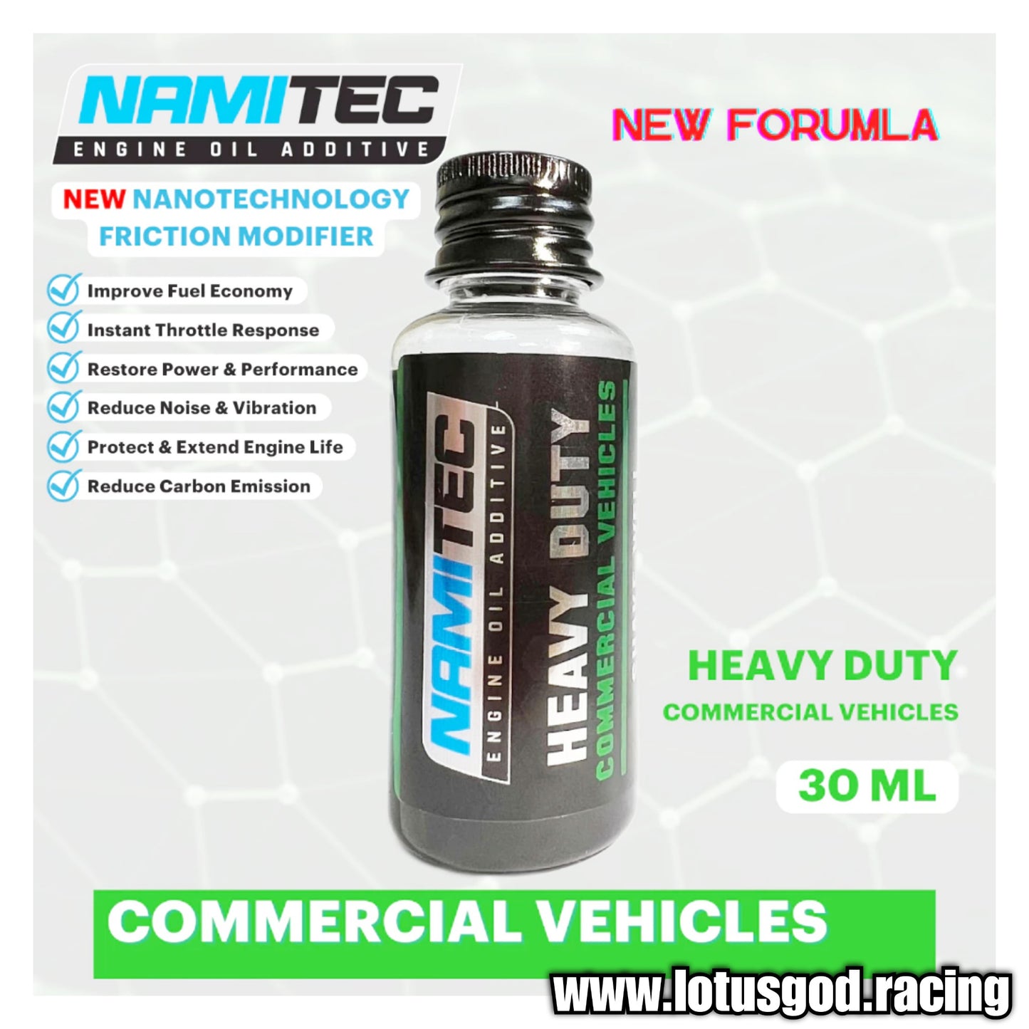 Namitec Super Smooth Graphene Nano Technology Friction Modifier + Save Fuel For All Petrol Diesel Car Motorcycle With Engine Oil Additive