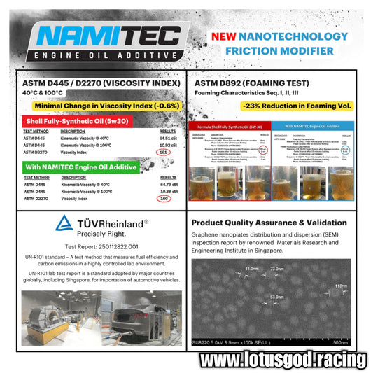 Namitec Super Smooth Graphene Nano Technology Friction Modifier + Save Fuel For All Petrol Diesel Car Motorcycle With Engine Oil Additive