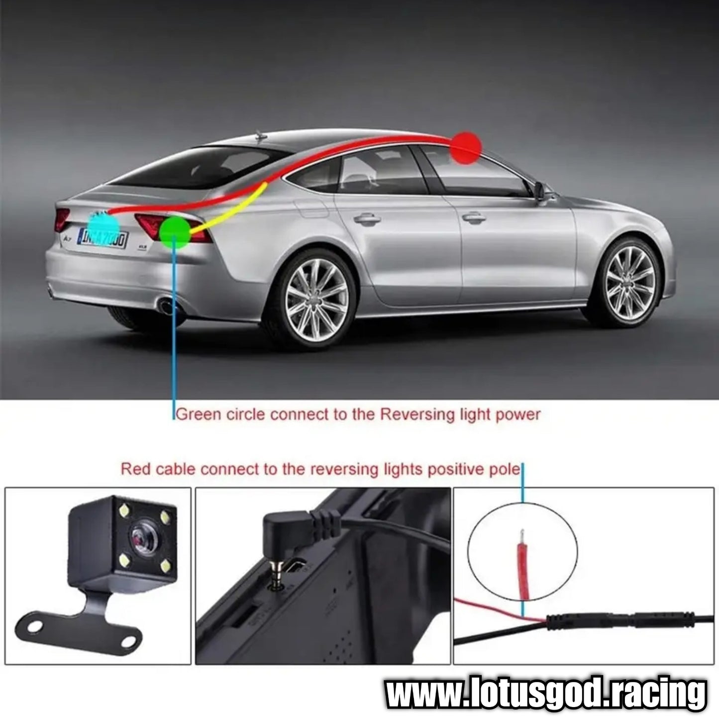 170 Degrees 5 Pin HD 2.5mm Jack Car Rear View Camera Reverse Night Vision 4 Led Video Camera Wide Angle Parking Camera For Car Dash Cam Accessories