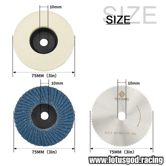 75mm Grinding 3 Inch Wheel Flap Disc Sanding HSS Cutting Disc Angle Grinder Cut Off Polish Wheel Accessories for Electric Tool 3'' X 1/16'' X 3/8