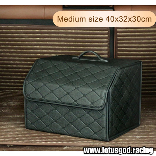 Medium Capacity Compartment Boot Storage Organizer Black Storage Bag Car Trunk Storage Box Accessories