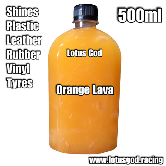 Orange Lava Multi Purpose Leather Rubber Vinyl Plastic Tyre Shine Silicone Gel For Car Lorry Van Pick Up Motorcycle Tires 500ml