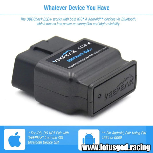 Veepeak OBDCheck BLE+ Bluetooth 4.0 OBD2 Scanner Diagnostic Code Reader Scan Tool OBDII For All Cars BMW Mini Jeep BYD Hydrid Prius On Android Iphone Etc