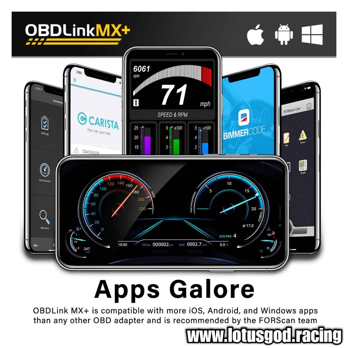 The Ultimate OBDLink MX + PLUS OBD2 Scanner Diagnostic Scan Wireless Bluetooth Obd Car Vehicle Tool for Apple iOS Android, Kindle Fire or Windows Device