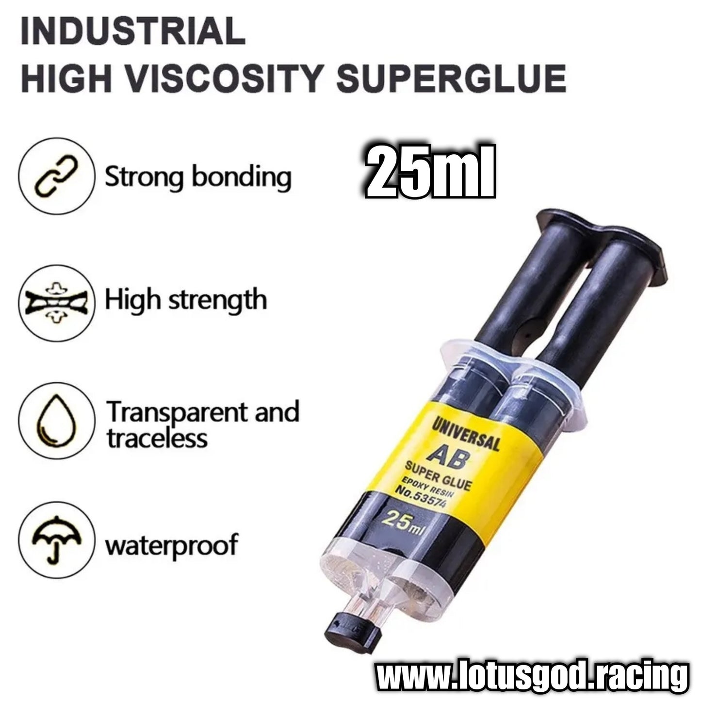 Super Strong Adhesive & Transparent Clear Epoxy Glue For Bonding Metal Glass Ceramic Wood Rigid Plastic Tiles Fibreglass Etc 25ml