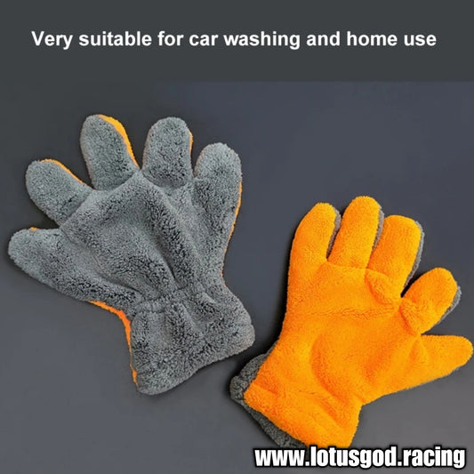 Multipurpose Soft Orange Bear Claw Grey Microfibre Sponge Gloves Very Good In Water Soap Shampoo Foam Absorption Cleans Dirt Remove Dust Etc (1 Piece)