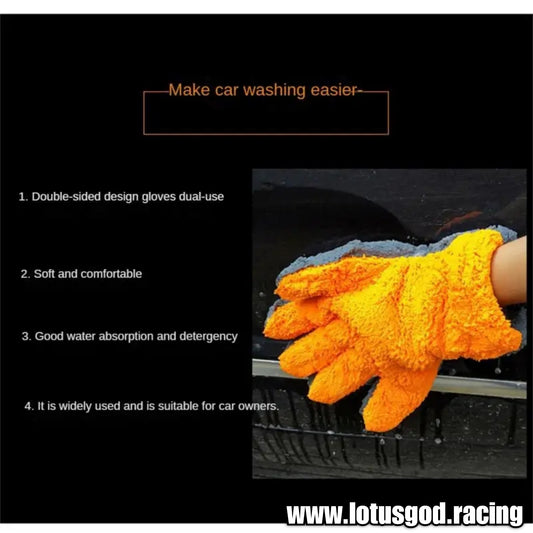 Multipurpose Soft Orange Bear Claw Grey Microfibre Sponge Gloves Very Good In Water Soap Shampoo Foam Absorption Cleans Dirt Remove Dust Etc (1 Piece)