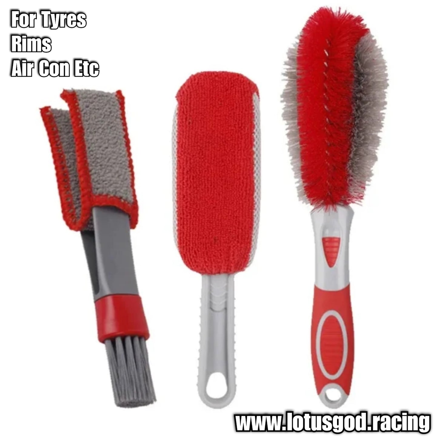 3 Brush Set Cleaning Dirt Kit For Wheel Tyre Air Con Vent Micro Fiber Cleaning Detailing Car Lorry Van Pick Up Motorcycle Accessories