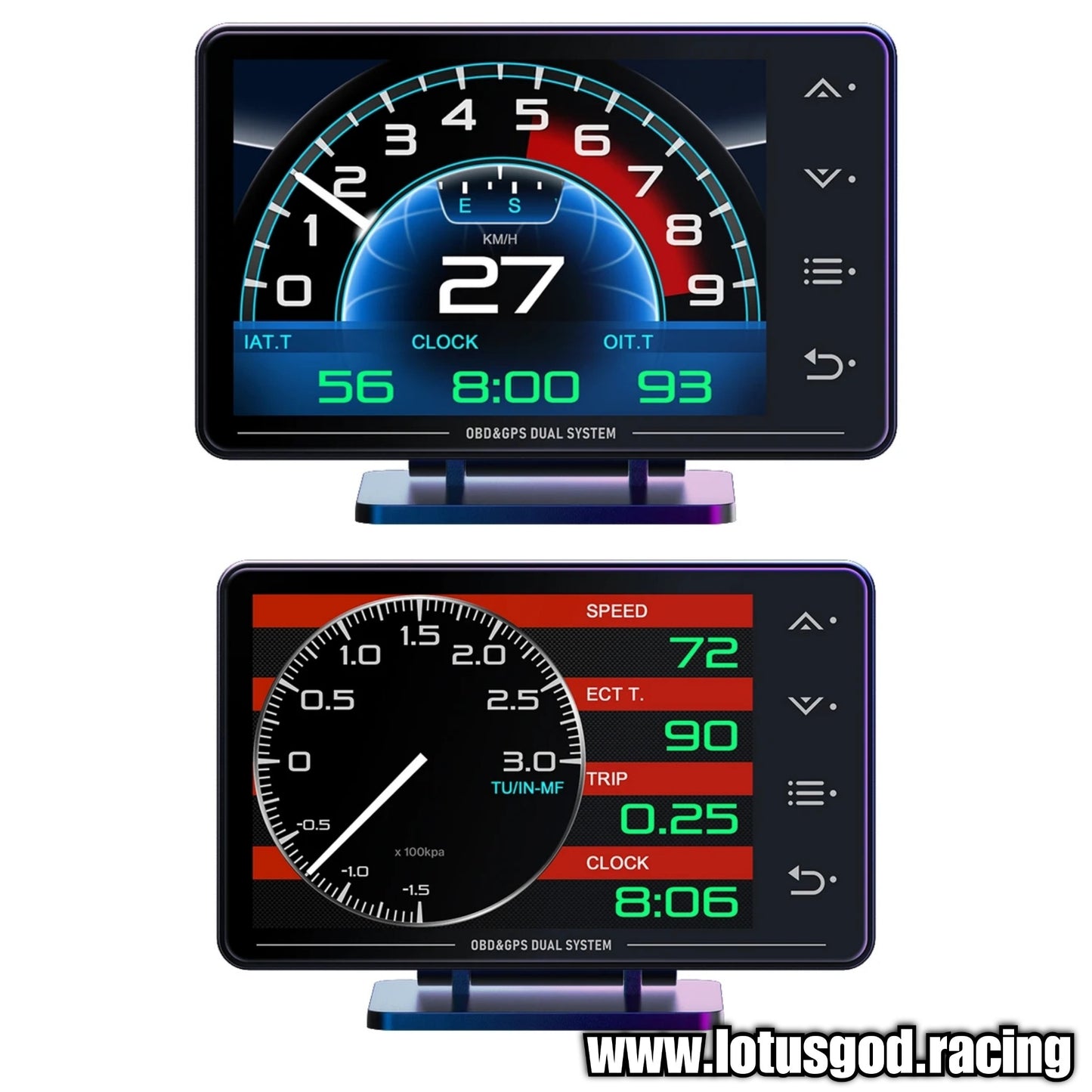 Dufi XS OBD2 Touch Screen GPS Turbo Boost Racing Display Gauge Real time Display Speedometer Odometer