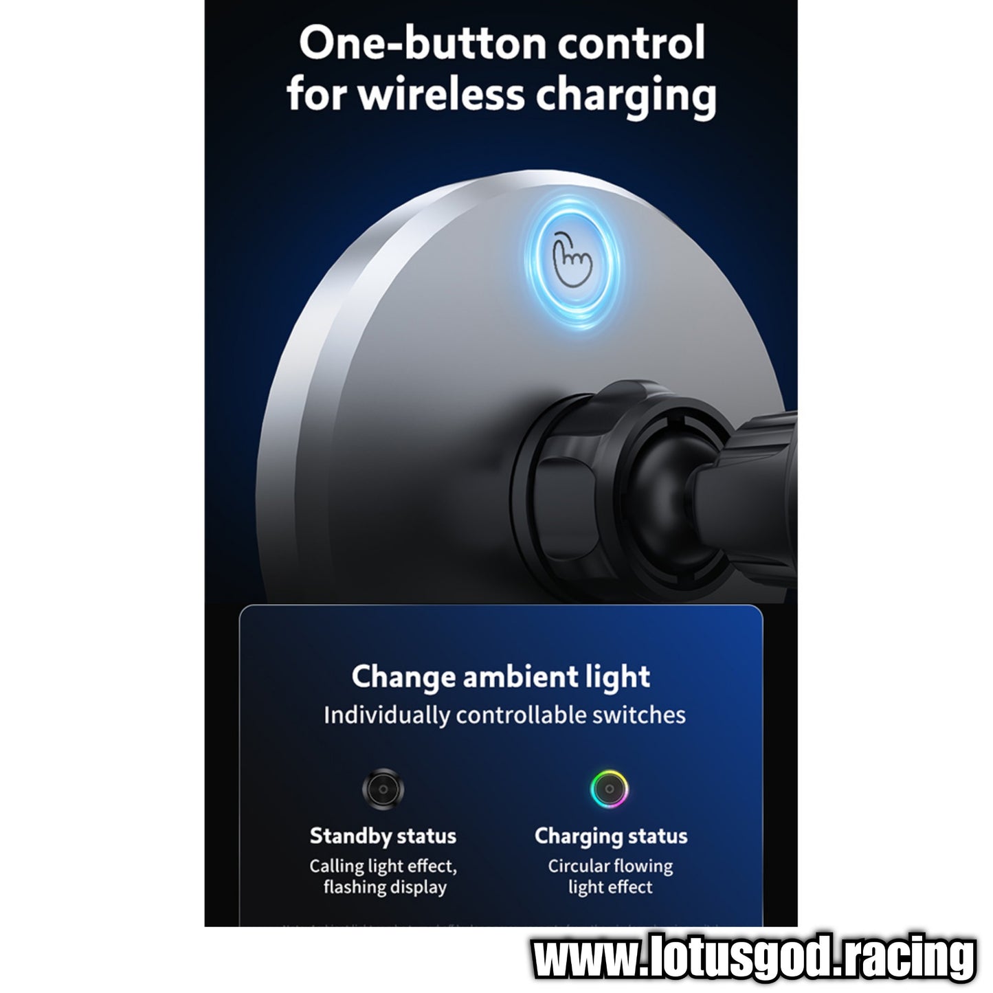 15W Air Con Vent Clip Magnet Wireless Rainbow Disco Flashing Led Light Car Charger Magnetic Mount Phone Holder Stand For Fast Charging MagSafe iPhone Mini Pro Max