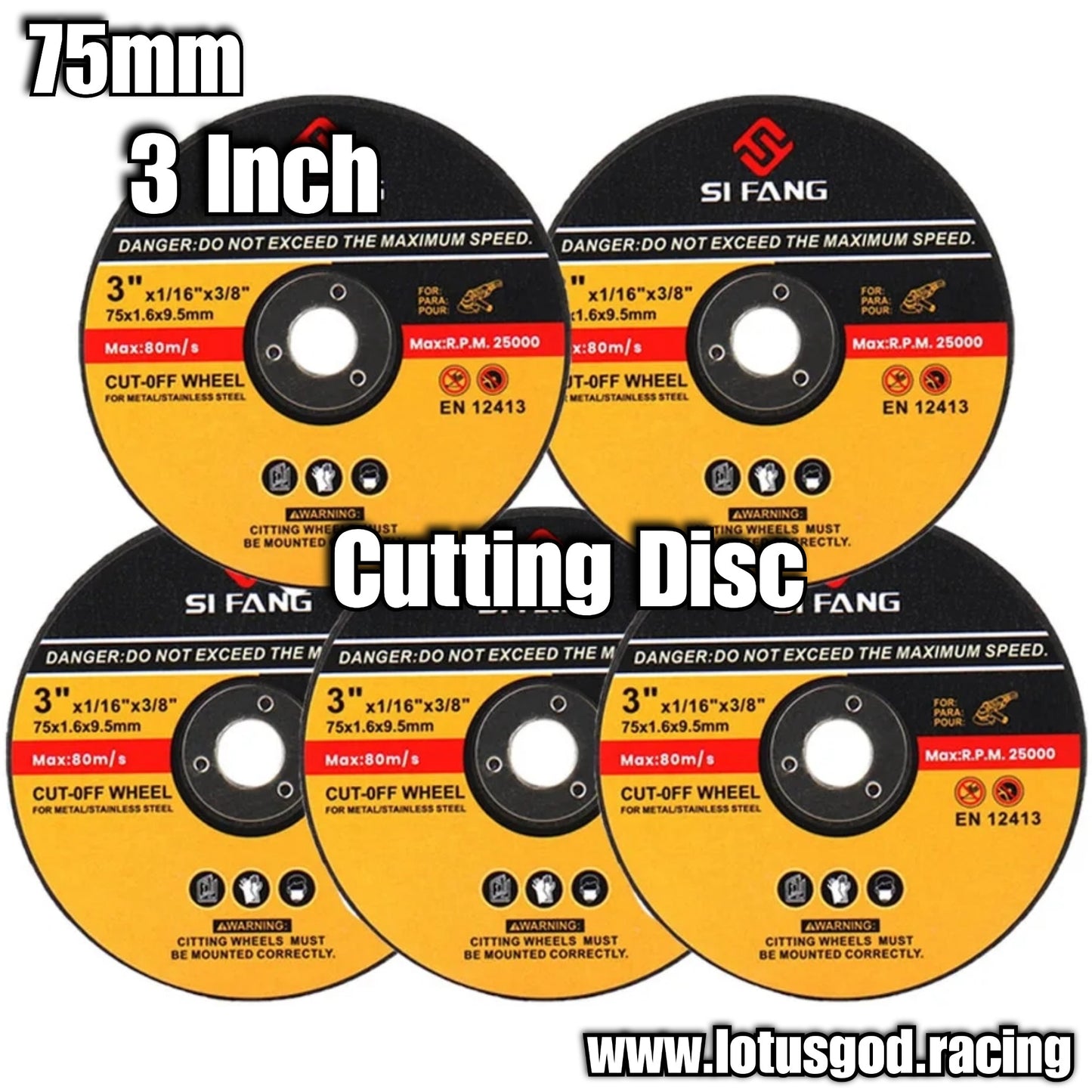 75mm Grinding 3 Inch Wheel Flap Disc HSS Cutting Disc Angle Grinder Cut Off Polish Wheel Accessories for Electric Tool 3'' X 1/16'' X 3/8 - 5 Pieces