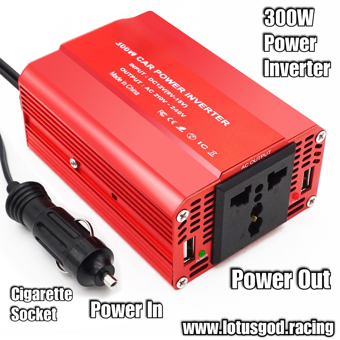 300W Cigarette Socket Lighter Inverter 12V To 220V 230V Plug Voltage Converter + Dual USB EU/UK/AU/Universal Socket Auto Car Accessories