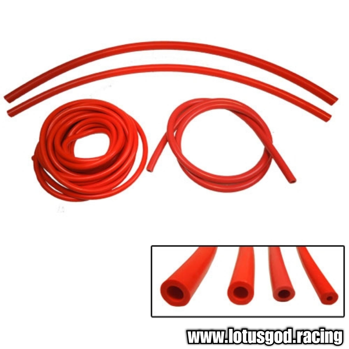 Samco Super Car Show Racing Red Silicone Vacuum Hose Kit 3mm | 4mm | 6mm | 8mm | 10mm In 1 Meter Length Each - 5 Pieces