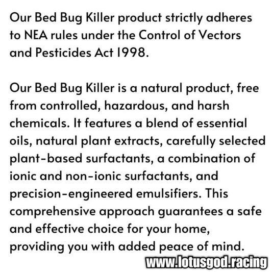 Water Based Super Bed Bugs Defence Exterminator Killer Natural Non Pesticide Repel & Kill Bedbug Cluster + Pet Cat & Dog Safe Formula 100ml