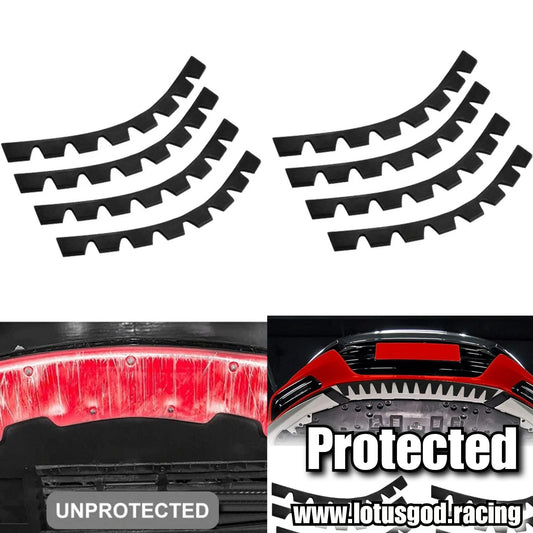 Universal Front Bumper Guard Anti Scratch Frp Bodykit Scrape Protector Skid Plate Front Lip Anti Collision Rubber Strip For Lowered Cars & Vehicle (8 Pieces)