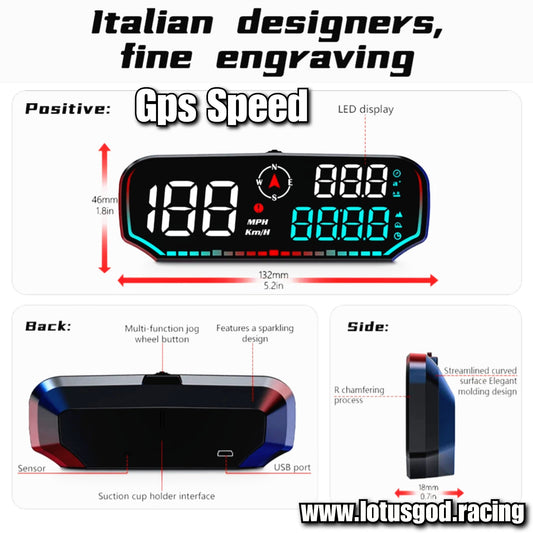 Universal 5 Inch HD Usb Gps Hud Head Up Display Speedometer Vsd Odometer Alarm Multifunction On Board Computer Car Electronics Digital Speed Meter